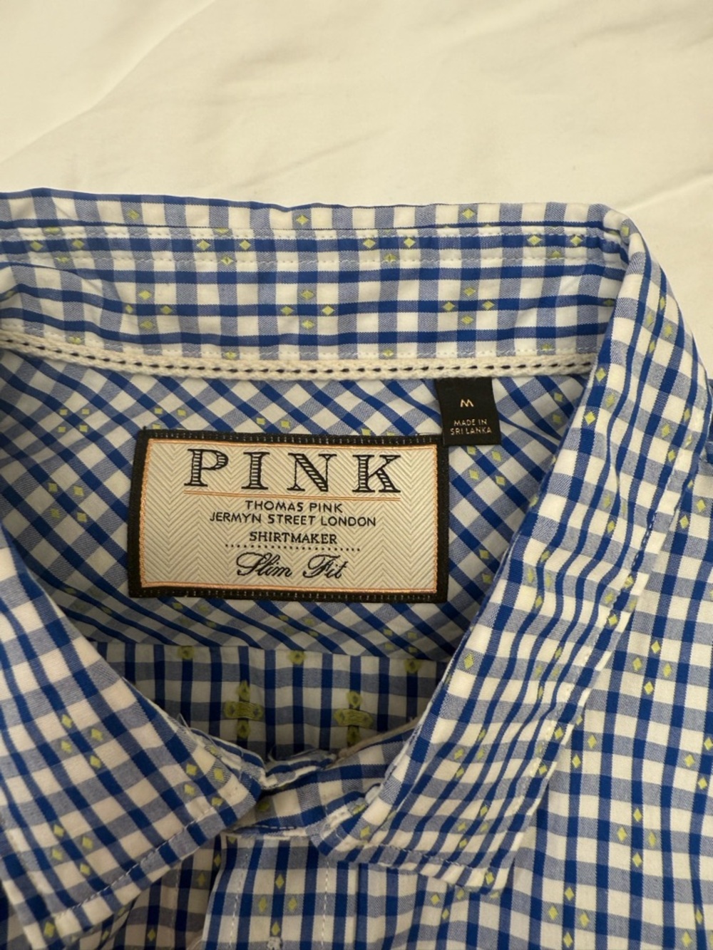 Thomas Pink Blue and Yellow Gingham Button-Down Shirt